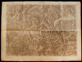 1915 Katonai térkép, Gyergyóbékás, K.u.k. Militärgeographisches Institut, 1:75000, 51×38 cm / Military map of Bicazul Ardelean, K.u.k. Militärgeographisches Institut