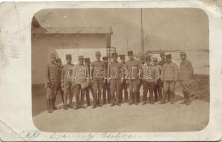 Sopronnyék, Neckenmarkt; hadifogolytábor, a XXII. őrzászlóalj tisztikara / WWI military prison camp, photo (fa)
