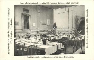 Budapest IV. Fludorovits István étterme és télikertje, Irányi u. 17., Saskör, belső
