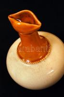 Zsolnay 1882-1885-ben készült mázas kerámia váza, jelzett (mélynyomásos), apró lepattanással, m: 13 ...