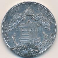 1868GYF 1Ft Ag "Ferenc József / Angyalos címer" T:2- forrasztásnyom Adamo M15