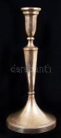 Ezüst (Ag.) gyertyatartó, jelzett, mesterjeggyel, (A.P), nettó: 305g, m:32 cm