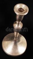 Ezüst (Ag.) gyertyatartó, jelzett, mesterjeggyel, (A.P), nettó: 305g, m:32 cm