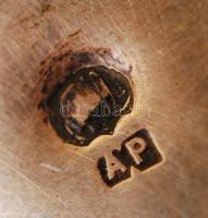 Ezüst (Ag.) gyertyatartó, jelzett, mesterjeggyel, (A.P), nettó: 305g, m:32 cm