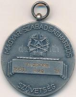1951. "Magyar Szabadságharcos Szövetség" motoros, ezüstözött bronz medál T:2