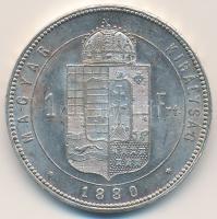 1880KB 1Ft Ag "Ferenc József / Középcímer" Körmöcbánya T:2,2- Adamo M15