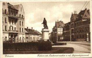 Debrecen, Kálvin tér, Csokonai szobor, Református főgimnázium, Uránia
