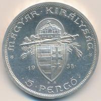1938. 5P Ag "Szent István" T:1-,2 Adamo P8.1