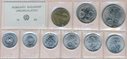 1980. 2f-10Ft 9db klf érmés forgalmi sor fóliatokban T:1
