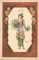 Floral art postcard B.K.W.I. 134-4 s: August Patek