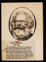 Sostarics Lajos: Híres emberek arcképei. Szénrajz, papír, jelzett, 22x30 cm