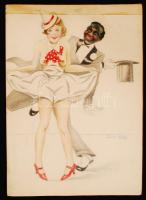 Jelzés nélkül: 50 db erotikus rajz, vegyes technika, papír, 39×28 cm