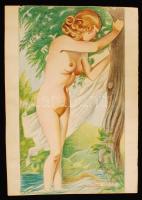 Jelzés nélkül: 50 db erotikus rajz, vegyes technika, papír, 39×28 cm