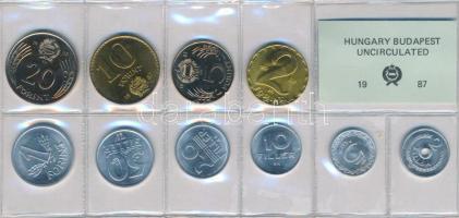 1987. 2f-20Ft 10db klf érmés forgalmi sor fóliatokban T:1