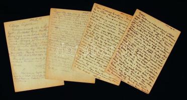 1942 Weiss Antal munkaszolgálatos négy levele, egy nagyapjához, Lőw Immanuel (1854-1944) szegedi főrabbi, orientalistának, három pedig feleségének. / 1942 Four letters of Antal Weiss, from labour service: one to his grandfather Immanuel Löw (1854-1944) Hungarian rabbi and orientalist; three to Antal's wife.