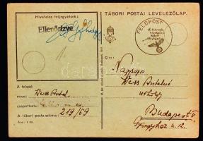 1942 Weiss Antal munkaszolgálatos négy levele, egy nagyapjához, Lőw Immanuel (1854-1944) szegedi főr...