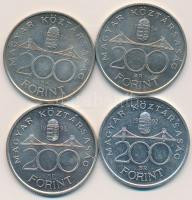 1992-1994. 200Ft Ag (4x) "MNB" + "Deák" T:2