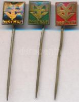 ~1980. "Merkur" szocialista autókereskedő vállalat 3db zománcos jelvénye T:2,2-