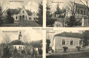 Magyaratád, Barta Emil kastélya, katolikus iskola, református templom, községháza; Szilágyi Arthur műterméből
