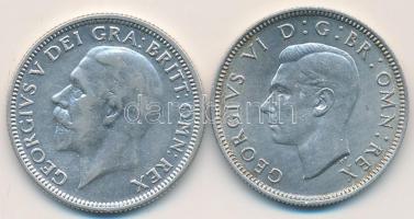 Nagy-Britannia 1929. 1Sh Ag "V. György" + 1937. 1Sh Ag "VI. György" T:3,2
Great ...
