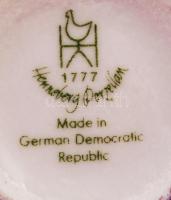 Henneberg porcelán aranyszínű virágmintás 6 személyes teáskészlet, jelzett