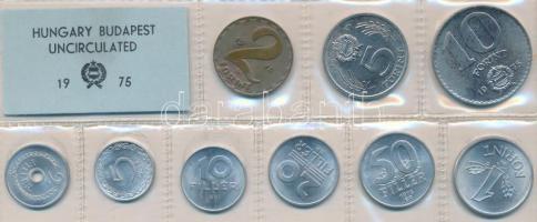 1975. 2f-10Ft 9db klf érmés forgalmi sor fóliatokban T:1