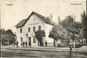 Tamási, Vasútállomás; Friedmann Adolf kiadása (EK)