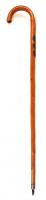 Régi fa sétabot fém véggel, 3 db botjelvénnyel (Bad Ischl, Salzkammergut, Semriach), h: 90 cm / Walking cane Austrian insignias (Bad Ischl, Salzkammergut, Semriach), 90 cm
