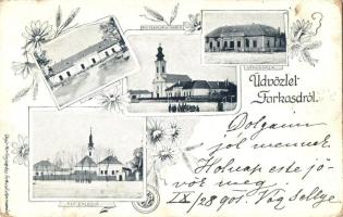 Farkasd, Vágfarkasd; Templom, óvoda, városháza / church, kindergarten, town hall, floral