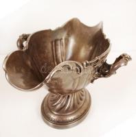 Ezüstözött szószos tál, alpakka, jelzés nélkül, m:12 cm, h:25 cm