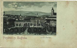 Zagreb Zrinjevac, Ottmar Zieher, litho (fa)