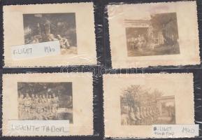 1940 Fonyódliget, Levente tábor, 4 db fotó negatívokkal, 9x6 cm