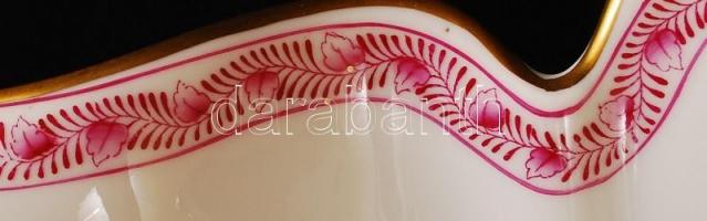 Herendi Indai kosár (Fleur des Indes) mintájú füles kínáló, kézzel festett, jelzett, hibátlan, 46×23...