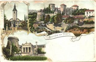 Fiume, Trsat; castle, church, litho Art Nouveau (EK)