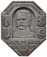 Osztrák-Magyar Monarchia 1914-1916. "Mackensen vezértábornagy" fém sapkajelvény, függőleges tű (42x35 mm) T:2 Austro-Hungarian Monarchy 1914-1916. "GENERAL-FELDMARSCH. V. MACKENSEN / WELTKRIEG 1914-1916" metal cap badge, vertical pin (42x35mm) C:XF