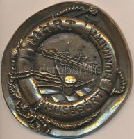 ~1960. Magyar Hajózási Részvénytársaság "MHRT Hűségért - Munkáért" Br plakett (85mm) eredeti dísztokban T:2