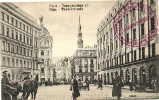 Riga, Theaterstrasse / theatre street So. Stpl