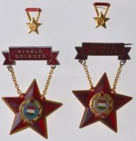 ~1960-1970. "Kiváló Dolgozó" kitüntetés (2x) két miniatűrrel, tokban T:2,2-