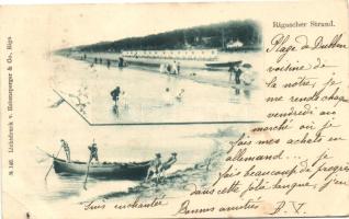 Riga, Strand / beach, boats floral Art Nouveau (EB)