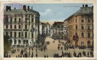 Riga, Kalkstrasse / street, furniture shop, colonial wine store, shop of Otto Schwarz