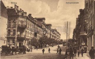 Vilnius, Wilna; Schopenstrasse / street, restaurant, pharmacy (EK)