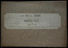 cca.1895 K. u. K. militär- geographisches Institut: Marosillye katonai vászon térkép. / Iliae map on canvas 50x38.5 cm