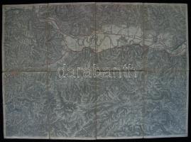 cca.1895 K. u. K. militär- geographisches Institut: Marosillye katonai vászon térkép. /
Iliae map on...