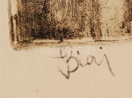 Olvashatatlan jelzéssel : Élet az operában. Rézkarc, papír, jelzett, üvegezett keretben, 39x29 cm