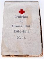 1914. "A Vörös Kereszt Ezüst Díszérme hadidíszítménnyel" fémjelzetlen zománcozott ezüst ki...