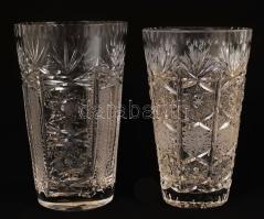 2 db ólomkristály váza, csiszolt, metszett, hibátlan, m: 20 cm