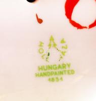 Hollóházi porcelán kézzel festett gyertyatartó, hibátlan, jelzett, m: 20 cm