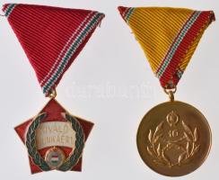 1964. "Szolgálati Érdemérem 10 év után" kitüntetés mellszalagon, dísztokban + ~1970. "Kiváló munkáért" kitüntetés mellszalagon, dísztokban T:1-,2  NMK 622