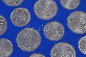 Kanada 1973-1976. A teljes Montreali Olimpiára kiadott 28db-os 5$ Ag (14xklf) + 10$ Ag (14xklf) szett eredeti dísztokban T:1  Canada 1973-1976. 5 Dollars Ag (14xdiff) + 10 Dollars (14xdiff) complet "Montreal Olympics" set in original box C:UNC  Krause KM# MS1-MS7