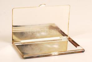 Ezüstözött fém névjegykártyatartó, 6x9 cm